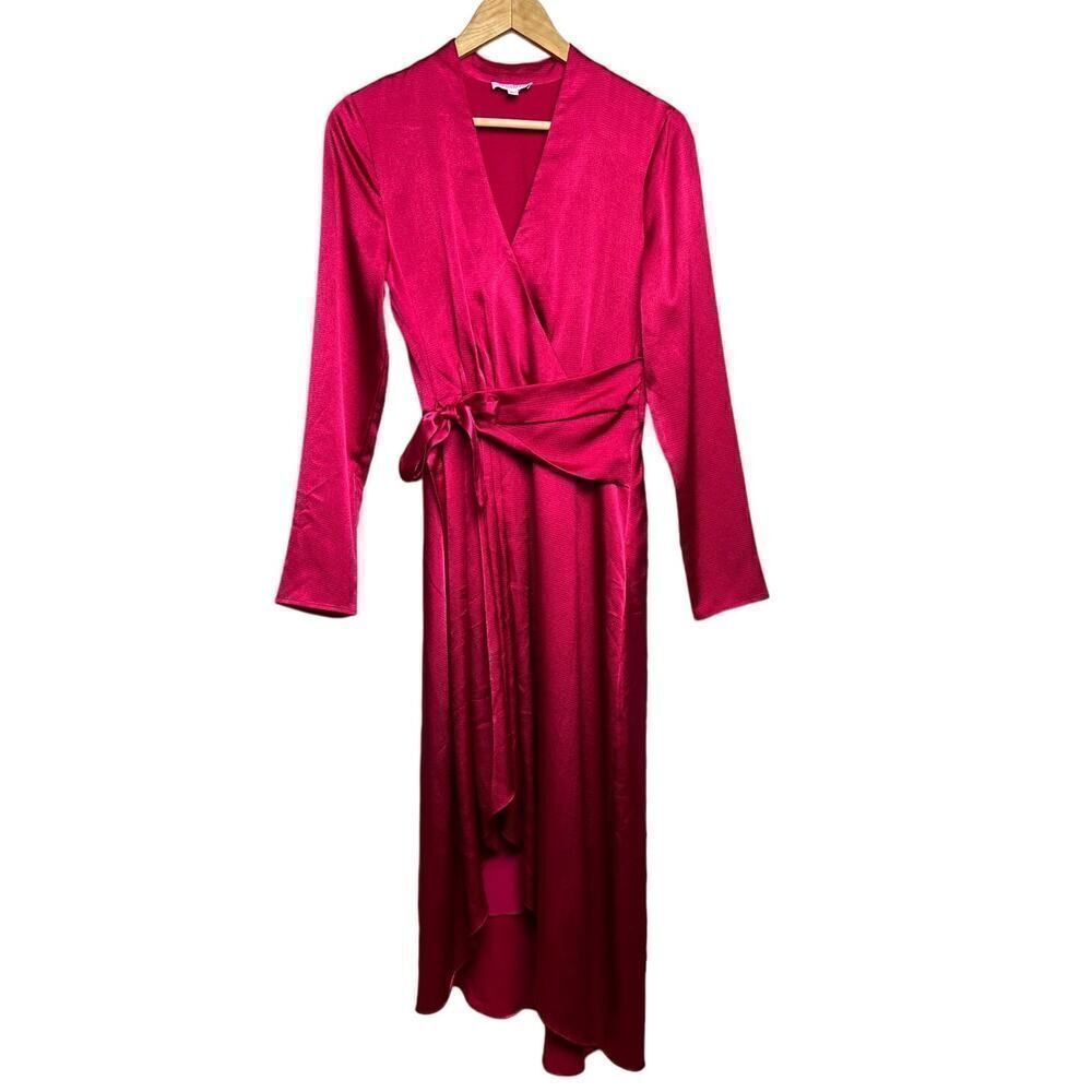 Equipment Femme Alisa Pink Satin Dress Sz. 2 - Picture 5 of 7
